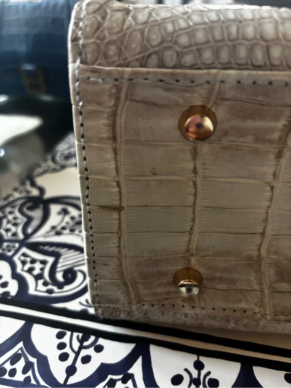Genuine Himalayan crocodile handbag